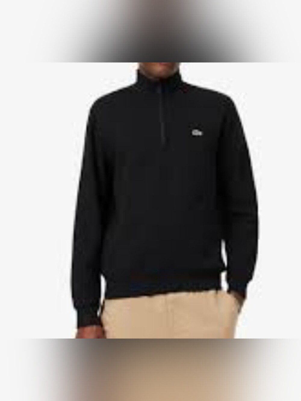 Black Half-Zip Men's Sweater - Lacoste XL